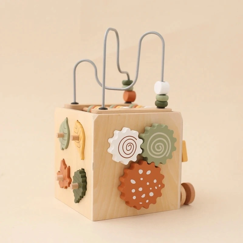 cube d'activité montessori en bois puzzle