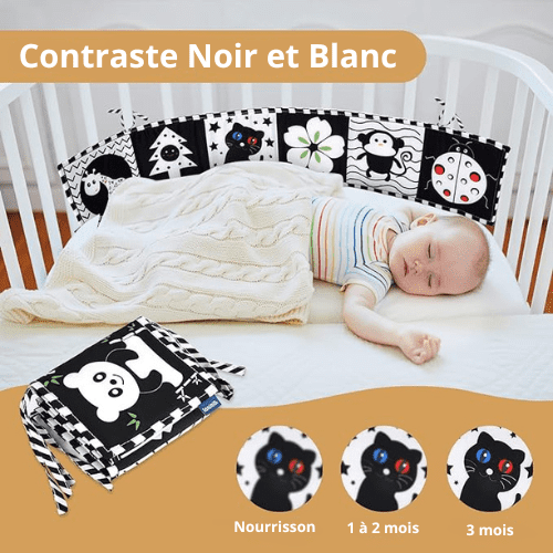 livre d'éveil en noir et blanc