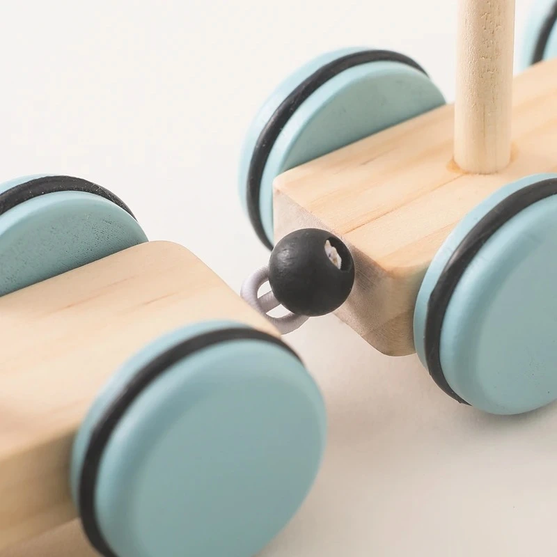 roue train en bois montessori bloc arc-en-ciel