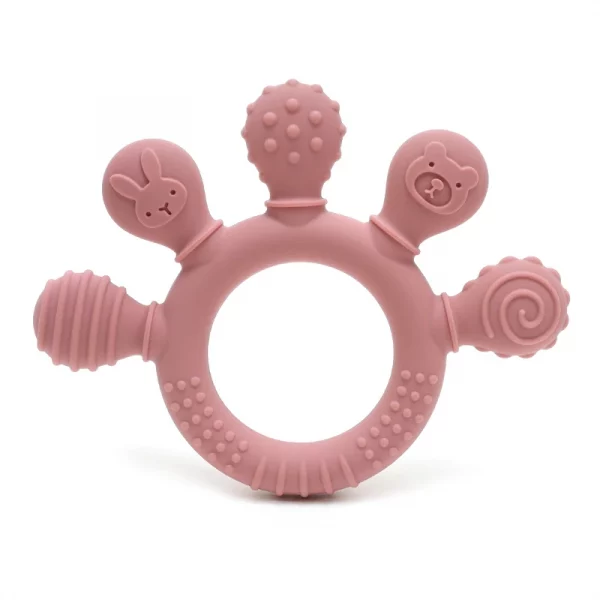 anneau de dentition en silicone rose