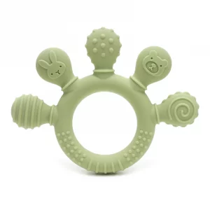 anneau de dentition en silicone vert