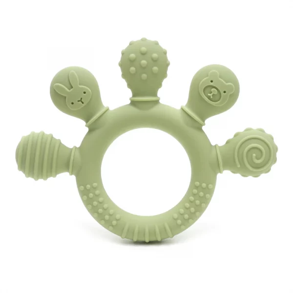 anneau de dentition en silicone vert