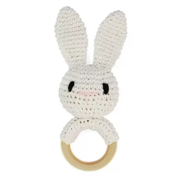 hochet bébé lapin blanc