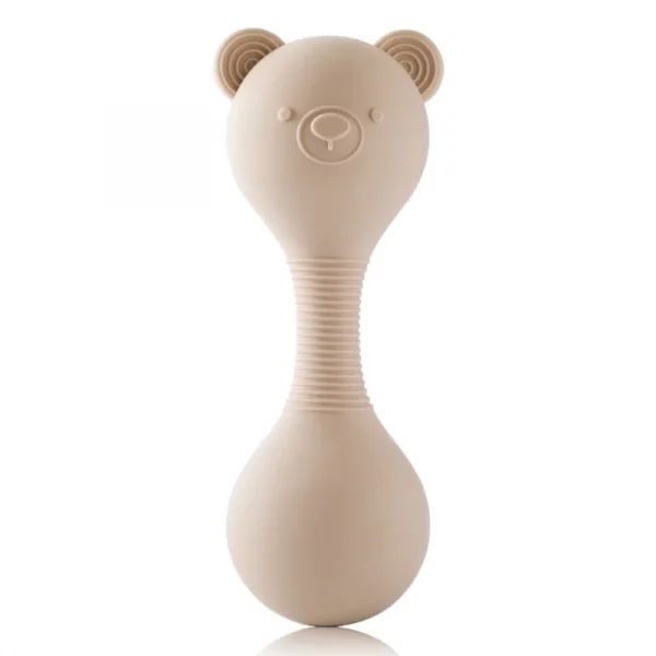 hochet en silicone beige