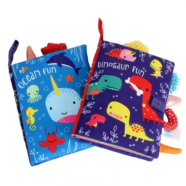livre d'éveil en tissu coloré doux