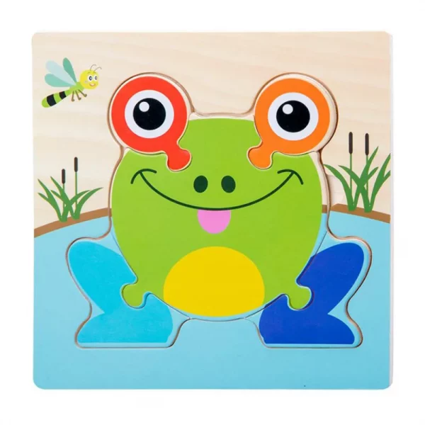 puzzle en bois pour bébé grenouille