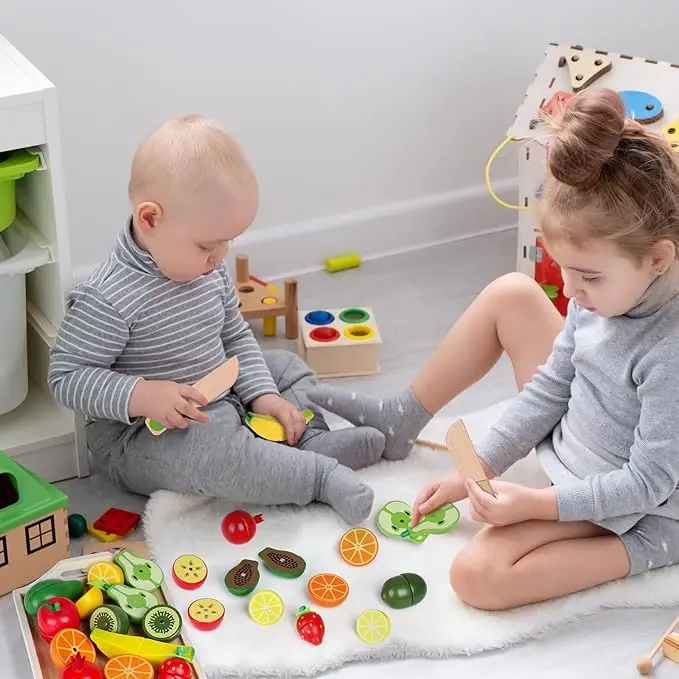 fruits à découper en bois pour enfant