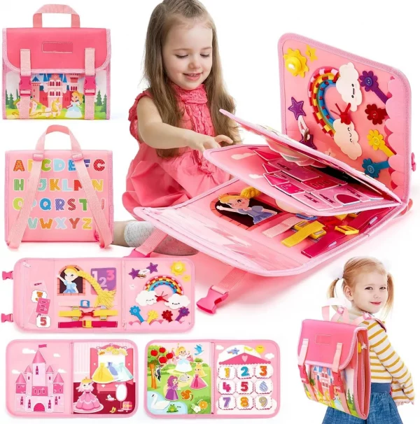 sac à dos d'activités montessori rose